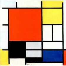 Kunst Doppelkarte - Piet Mondrian - Komposition